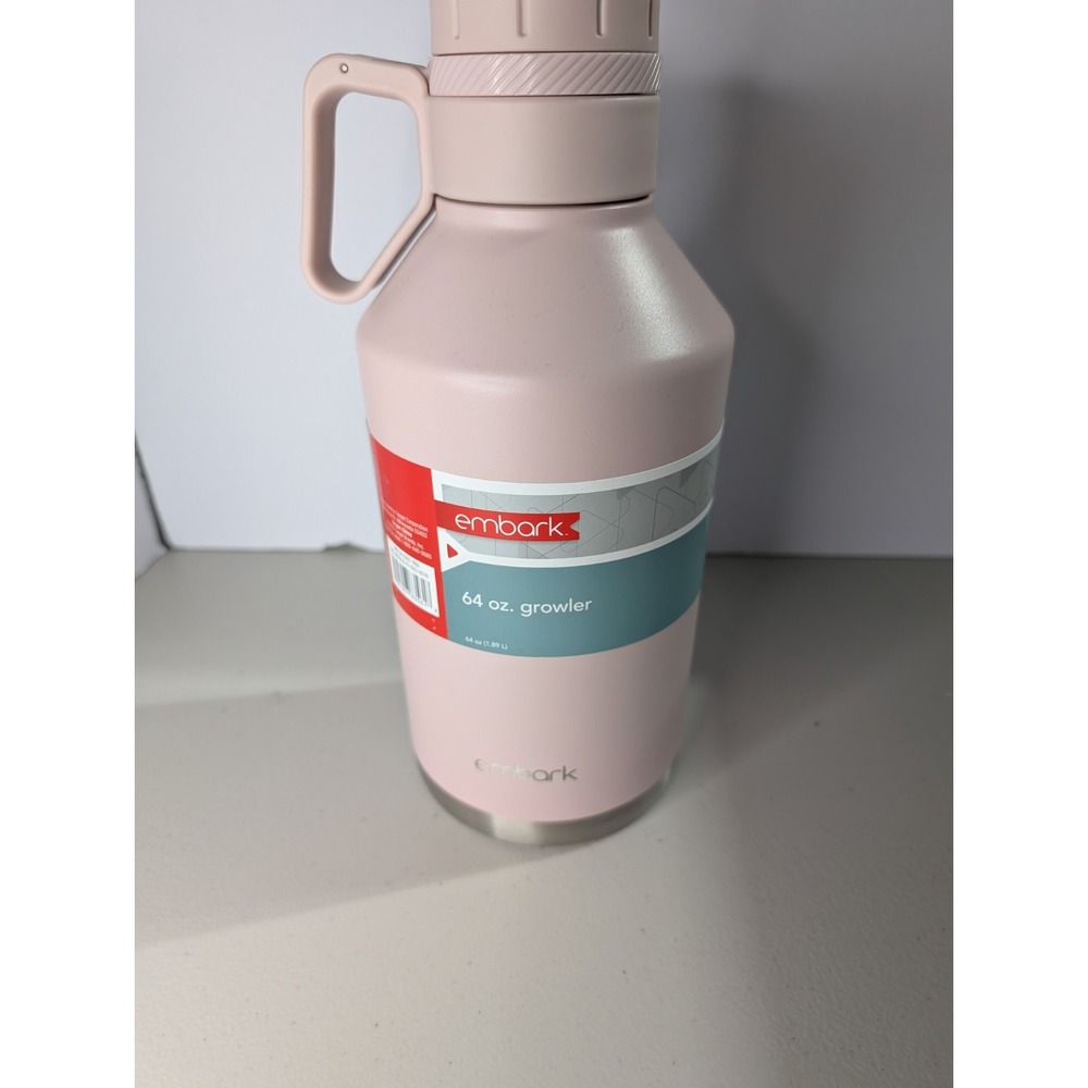 Embark 64oz Stainless Steel Growler Pink - vaccum sealed, leak proof beer New